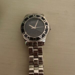 Marc Jacobs Black and Silver Logo Watch